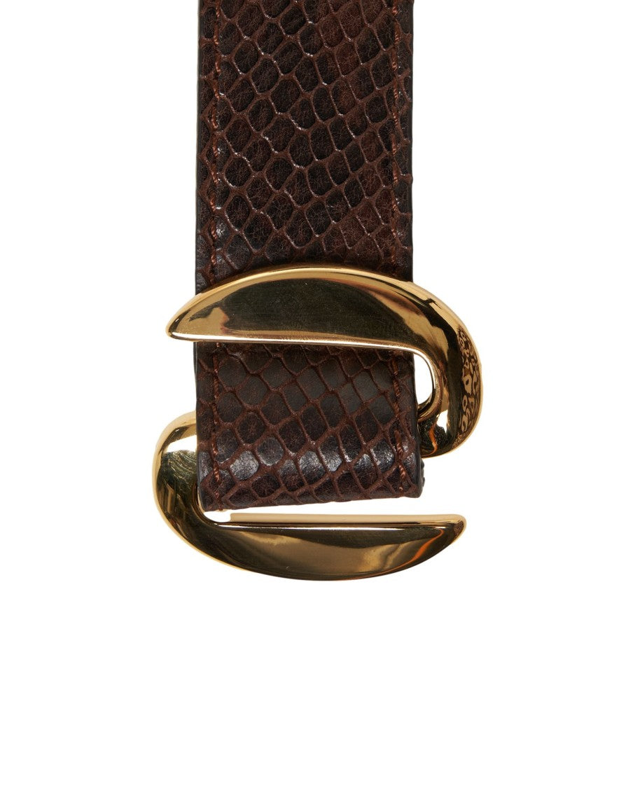 Orciani Crocodile-Effect Leather Belt