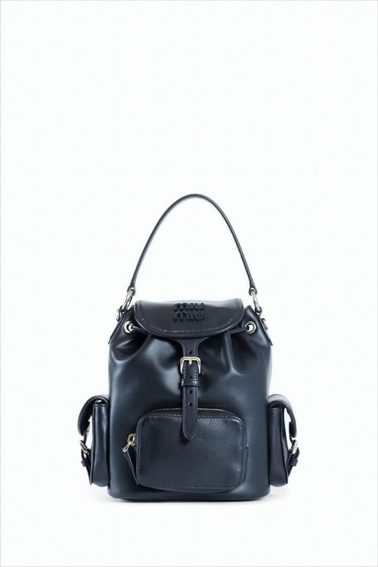 Miu Miu Structured Black Leather Crossbody Bag
