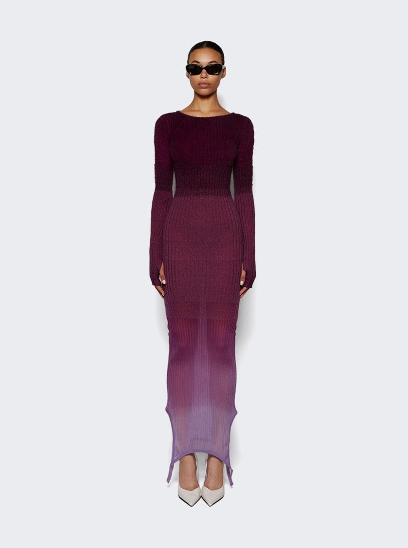 The Attico Midi Dress With Voluminous Knitted Collar