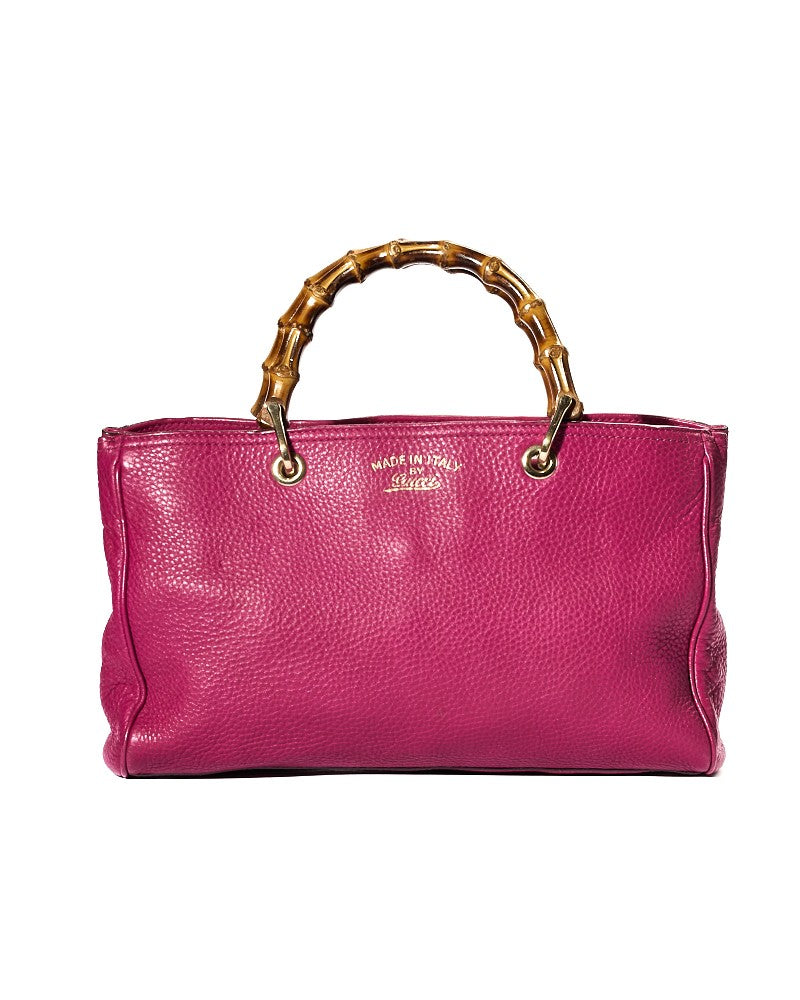 Gucci Fuchsia Medium Bamboo Bougaivillea Tote