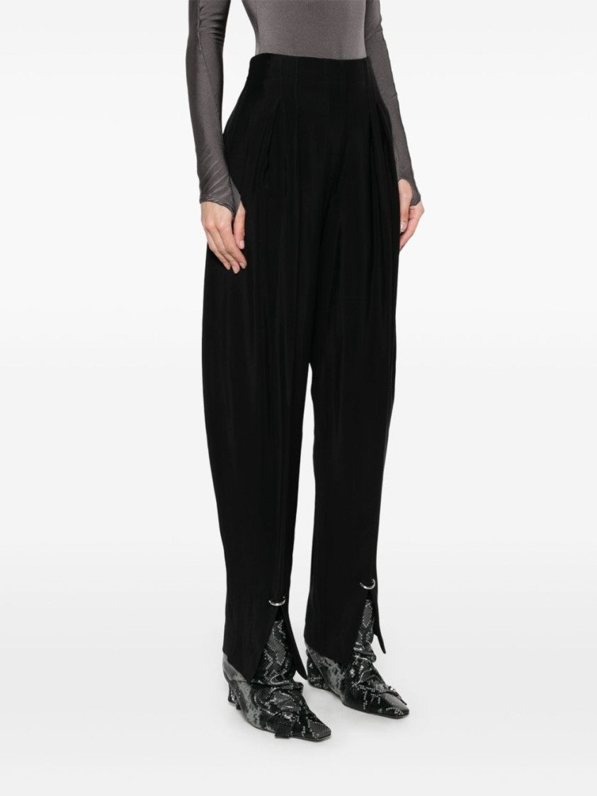 Mugler Black Tailored Straight Leg Slit Trousers