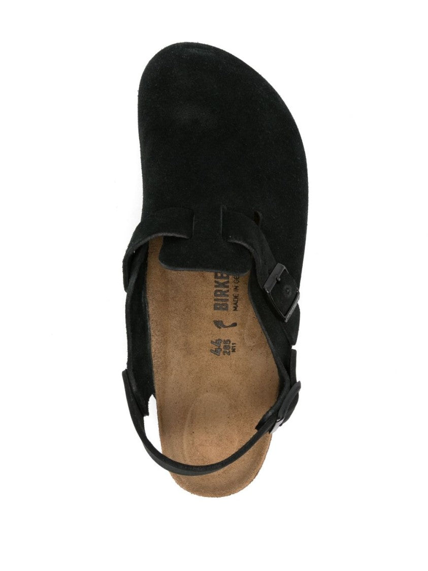Birkenstock Closed-Toe Black Suede Sandals With Adjustable Straps