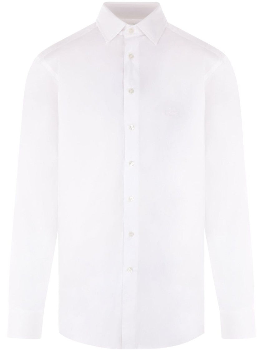 Etro Long-Sleeved Stretch Cotton Blend Shirt