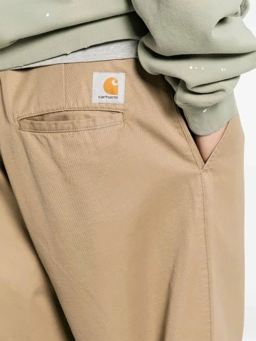 Carhartt Wip High-Waisted Loose-Fit Brown Cotton Pants