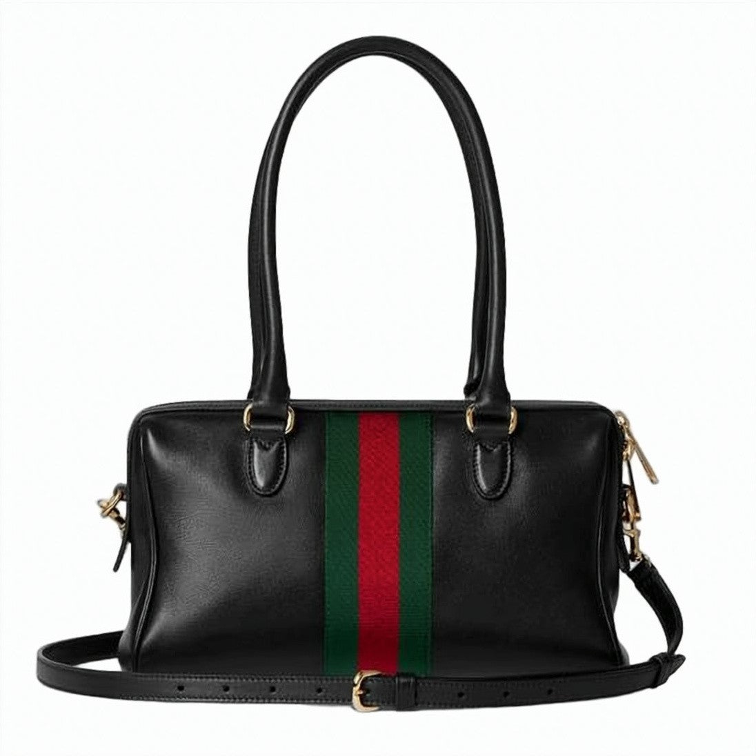 Gucci Rectangular Leather Tote Bag With Horsebit Detail And Dual Handles