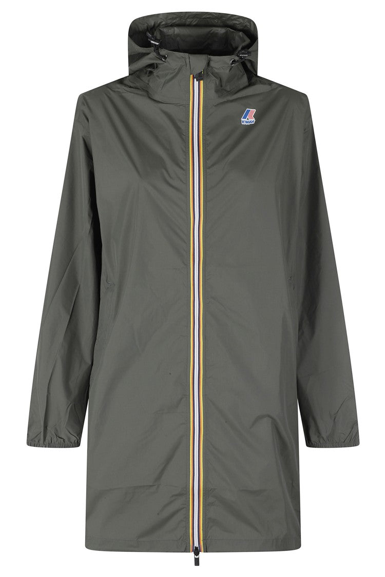 K-Way Green Le Vrai 4 0 Eiffel East Hooded Nylon Raincoat