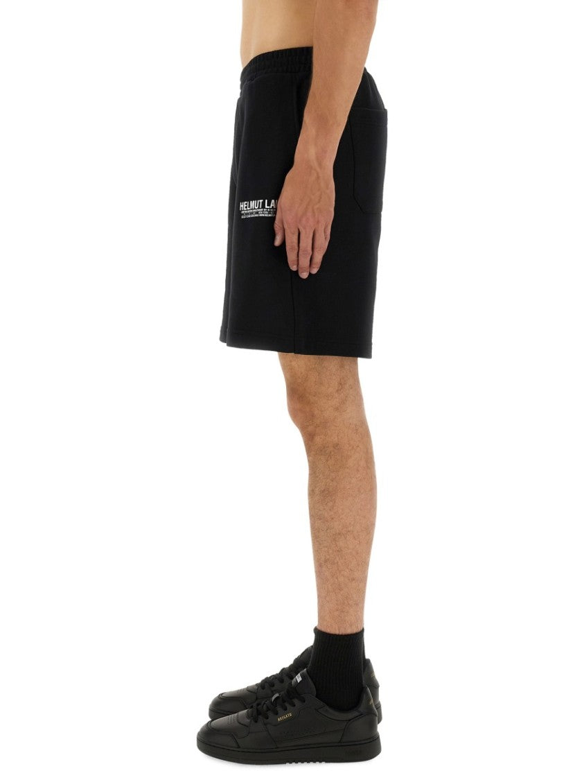 Helmut Lang Black Shorts With Logo Detail