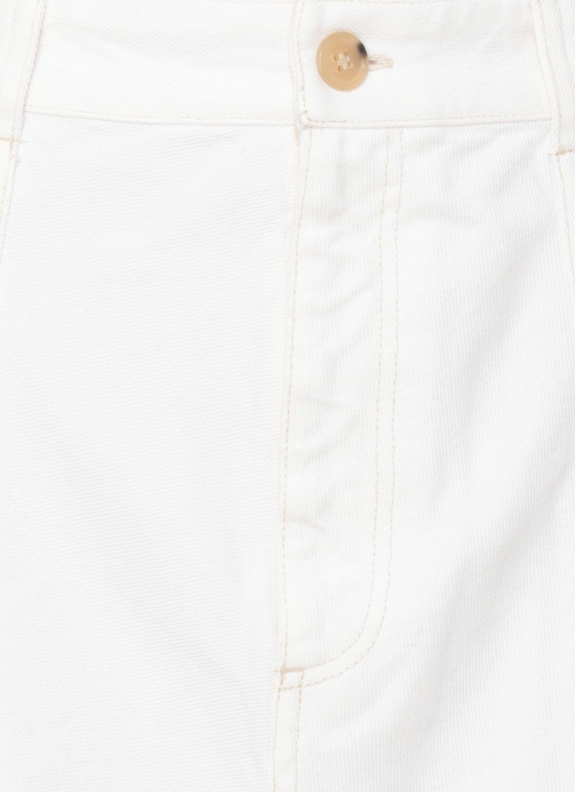 A.P.C. Ivory A-Line Cotton Skirt