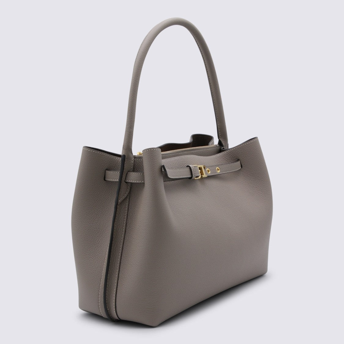 Tod's Grey Leather Handbag With T Hardware