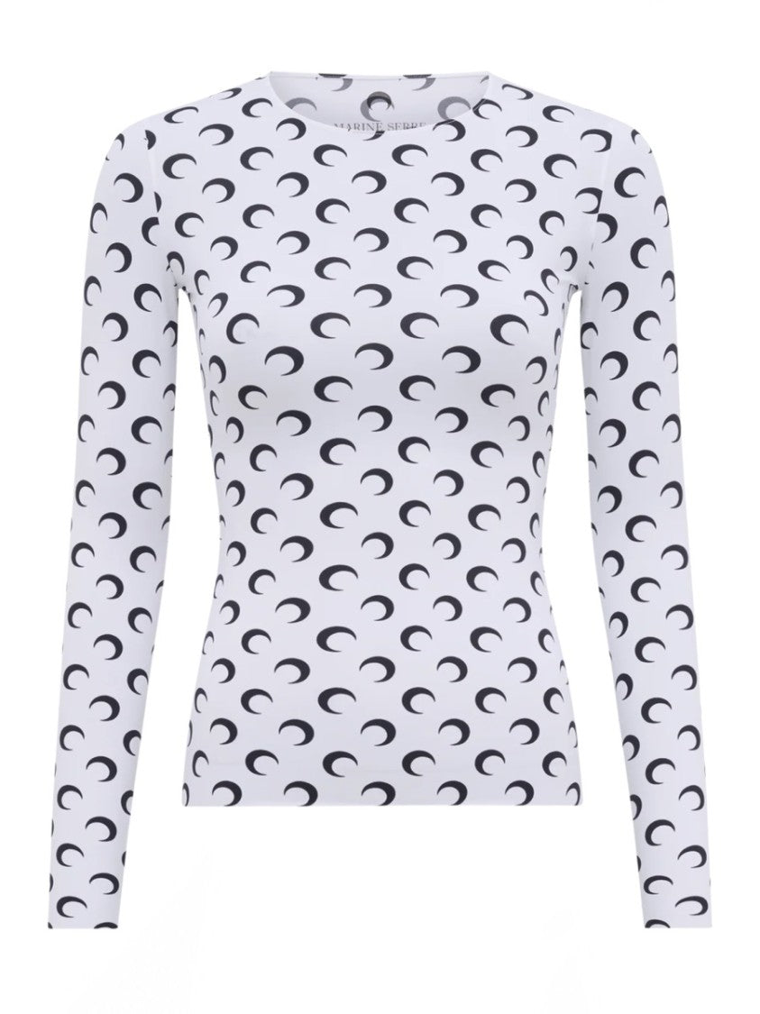 Marine Serre Neutrals Repeating Crescent Moon Top