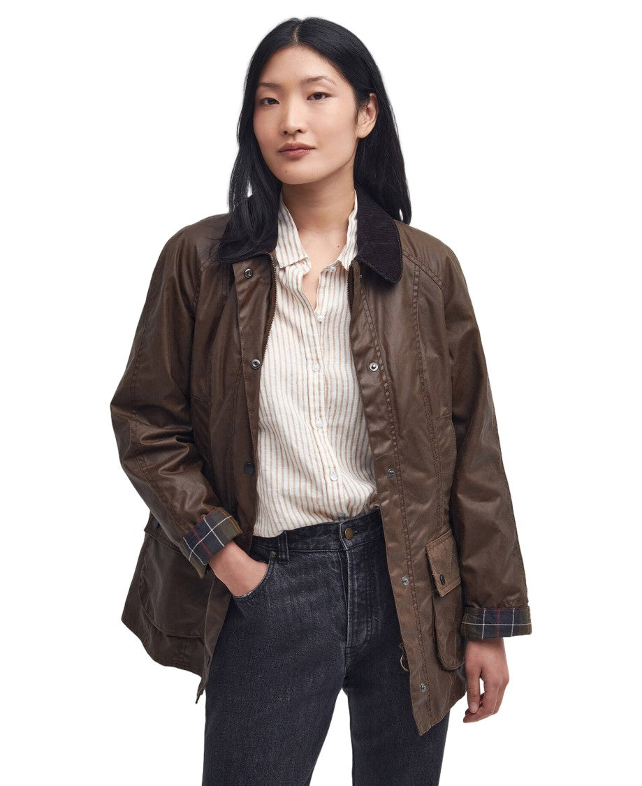 Barbour Beadnell Wax Jacket With Velvet Collar