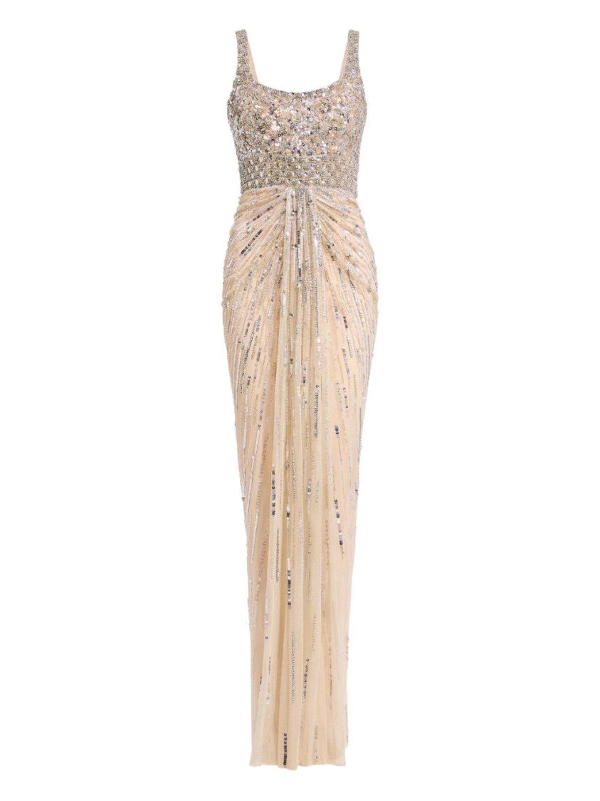 Jenny Packham Intricately Embellished Floor-Length Evening Dress