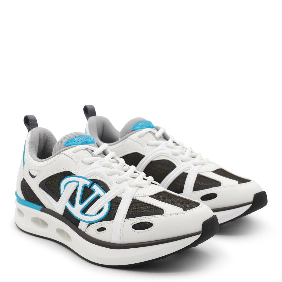 Valentino Garavani White Cotton Rubber Sole Sneakers