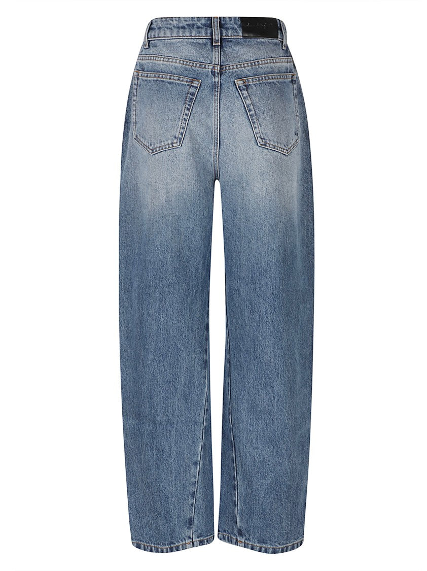 Givenchy Relaxed Mid-Calf Trousers In Medium Blue Denim