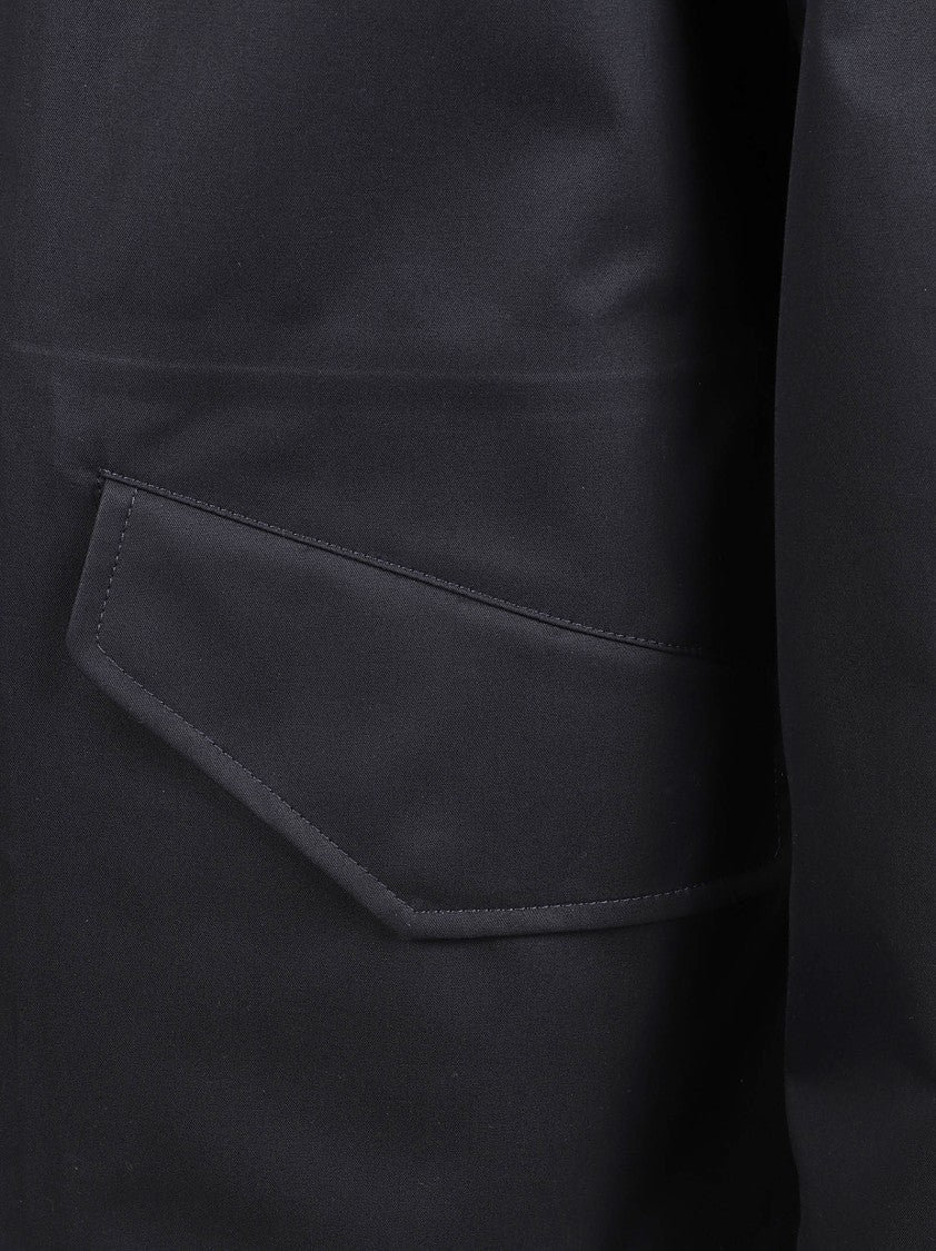 Burberry Navy Blue Jacket With Adjustable Hood