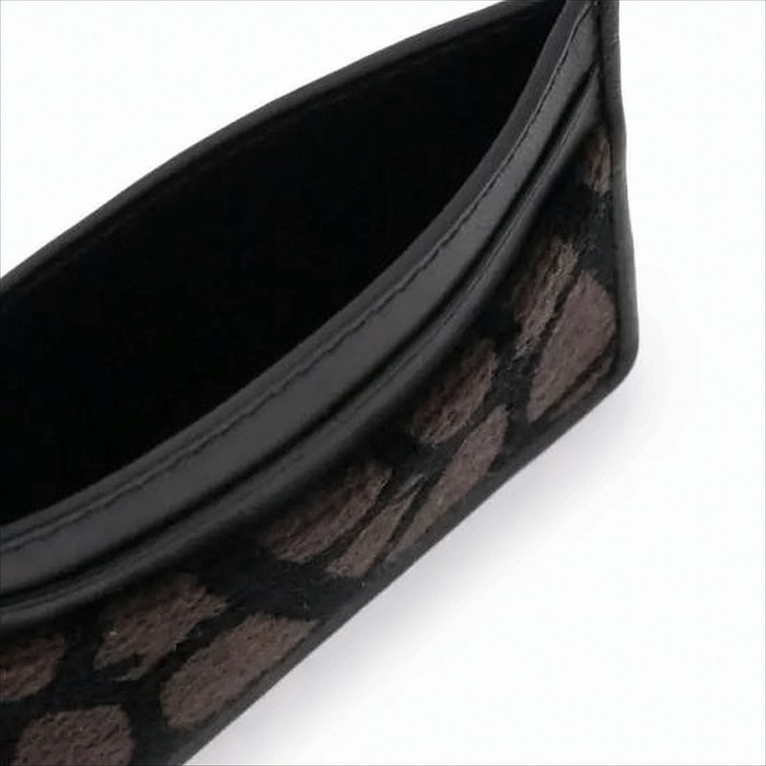 Valentino Garavani Textured Fabric And Leather Card Wallet