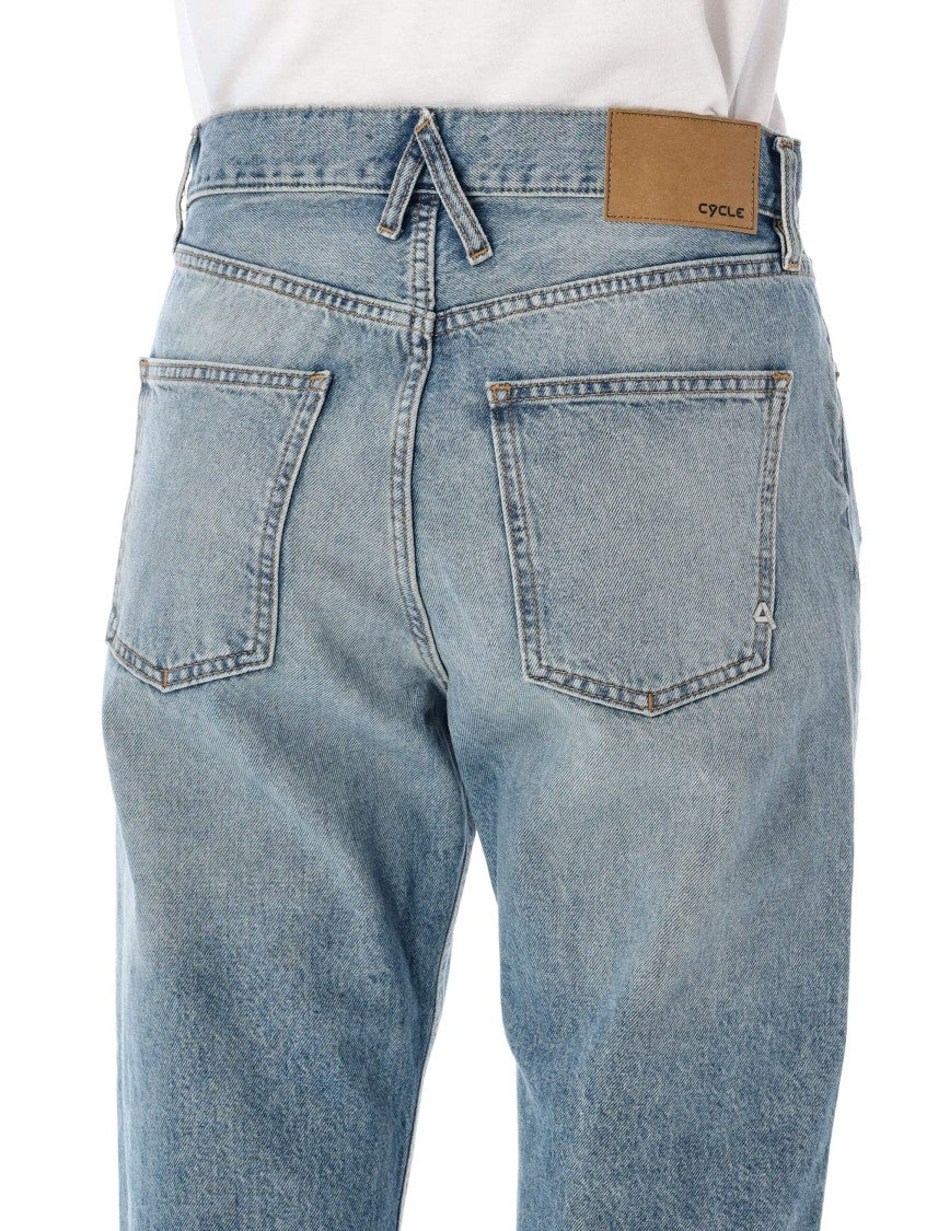 Cycle Mid Rise Mom Fit Distressed Jeans