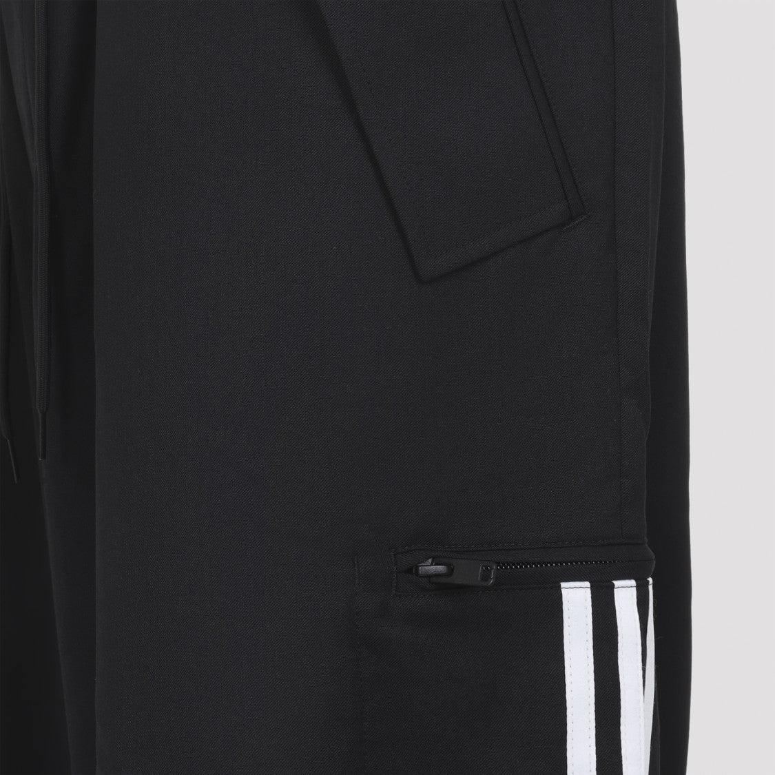 Y-3 Wide Leg Black Pants With Elastic Waistband