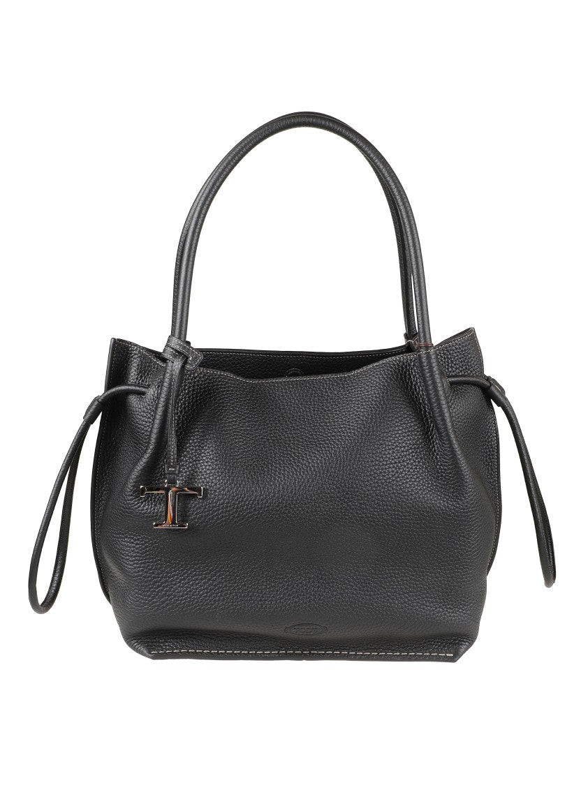 Tod's Textured Leather Handbag With Rounded Handles