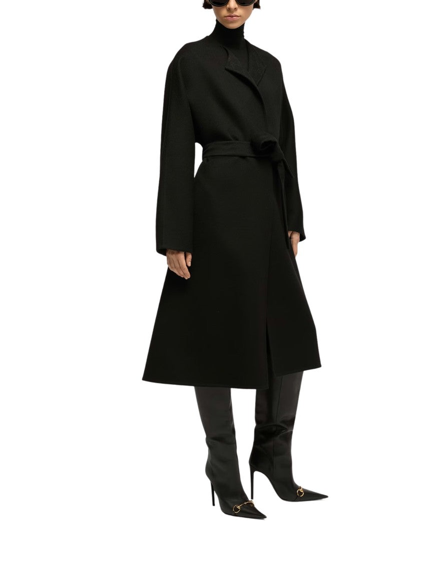 Gucci Black Gg Wool-Silk Coat