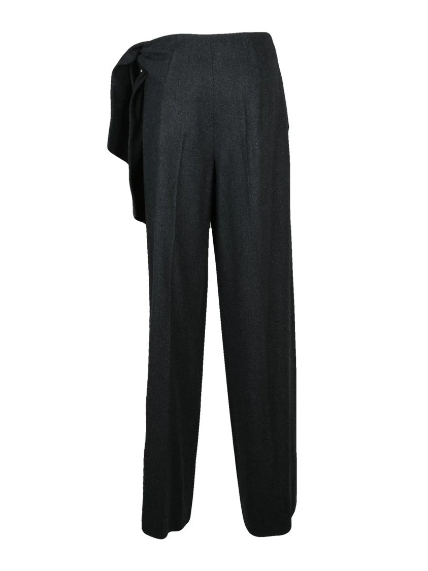 Max Mara Palazzo Trousers With High Waist And Sash Detail