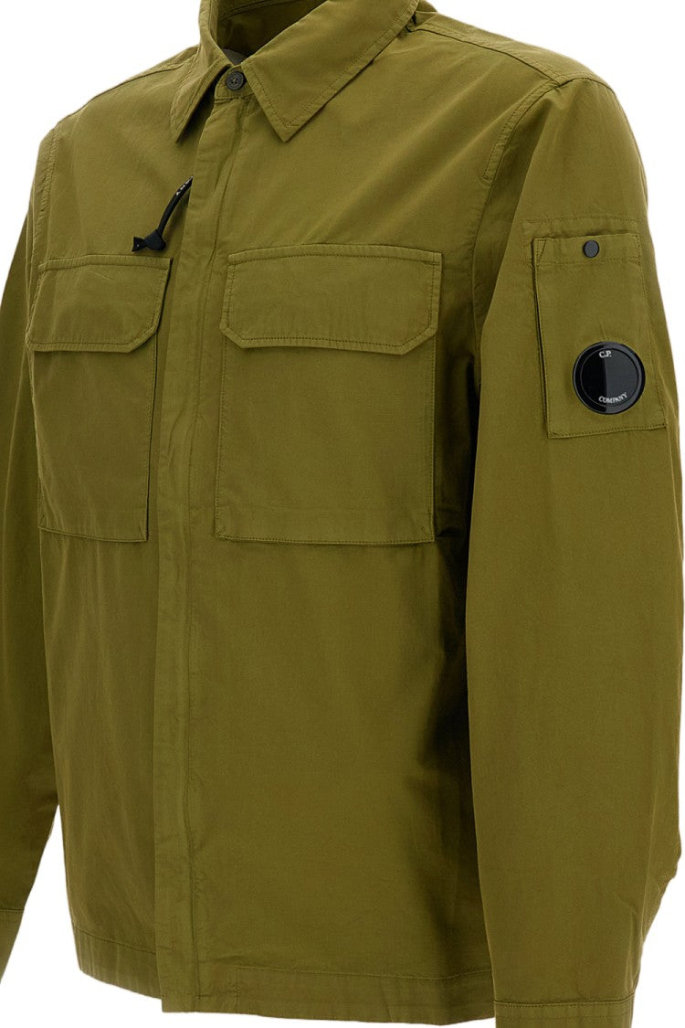 C.P. Company Green Organic Gabardine Zip-Up Overshirt