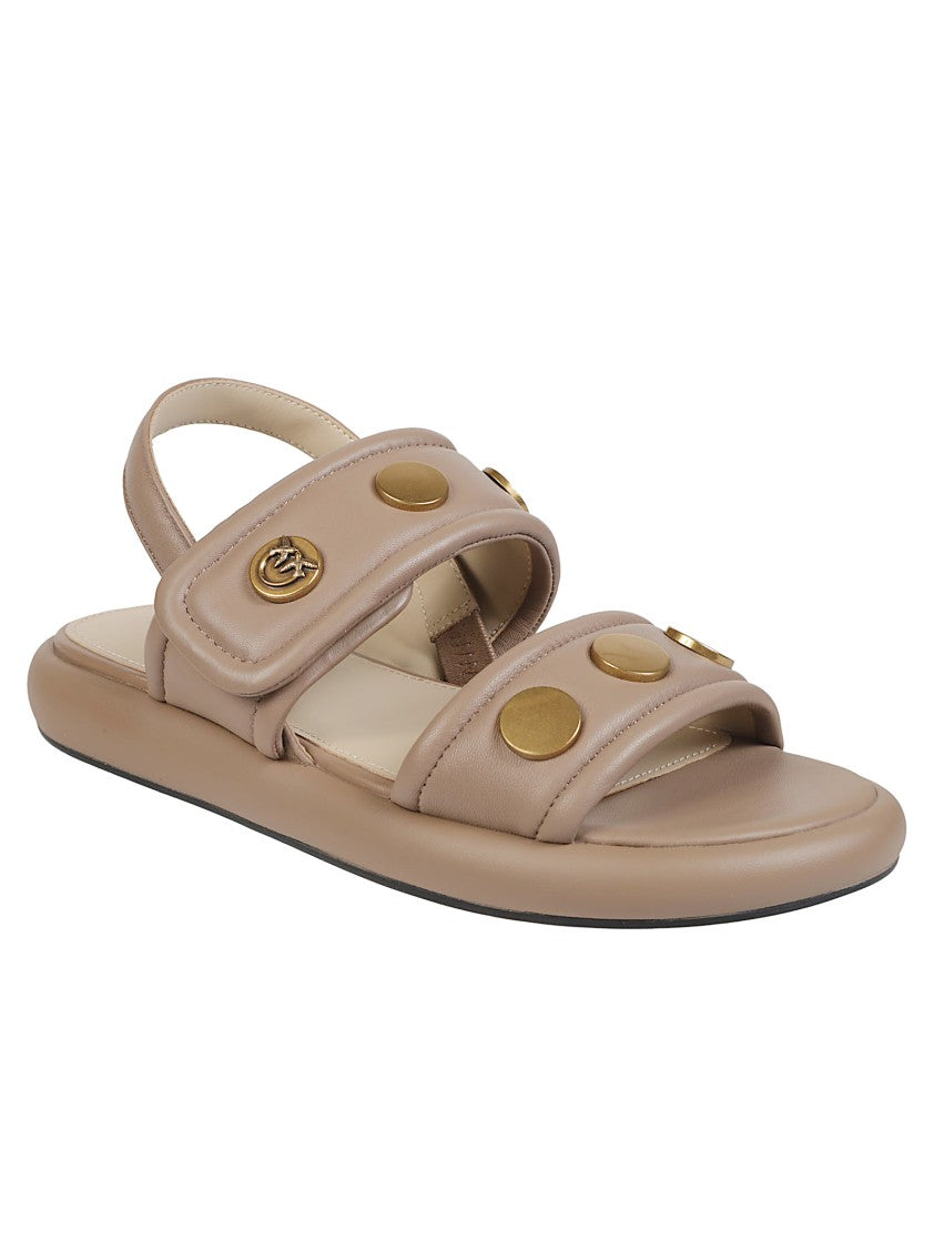 Pinko Fiona 01 Flat Studded Leather Sandals