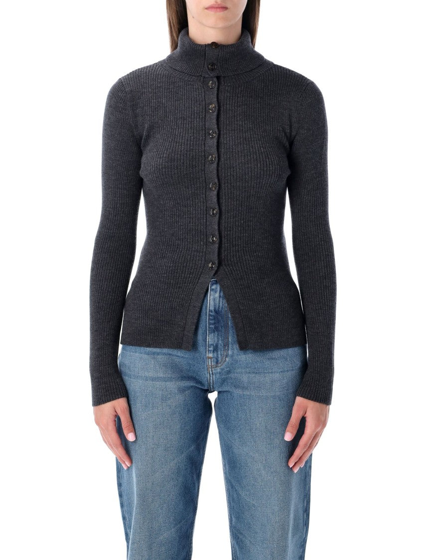 Sessùn Grey Ribbed Wool Cardigan