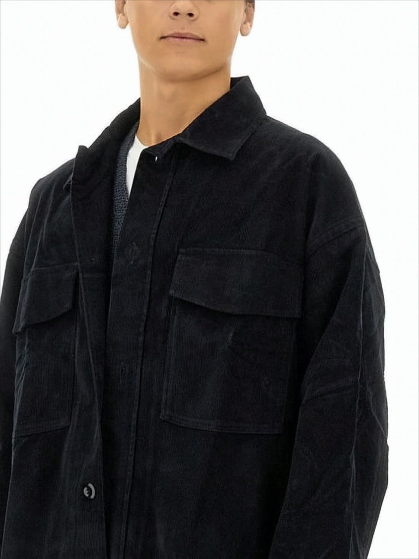 Margaret Howell Relaxed Fit Black Long-Sleeve Shirt With Classic Collar And Button-Down Front