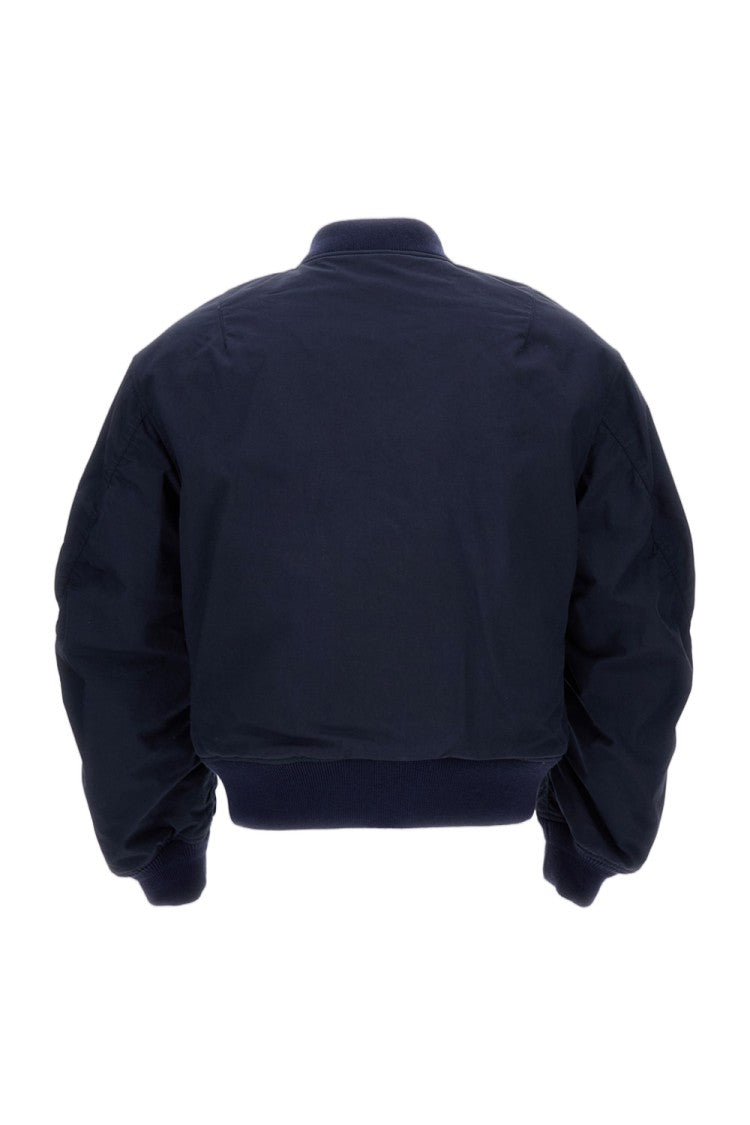Givenchy Cotton Blend Bomber Jacket With Metal Zip Closure And Flap Pockets
