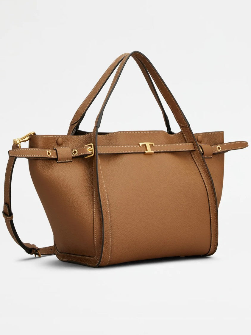 Tod's Textured Leather T-Clasp Handbag