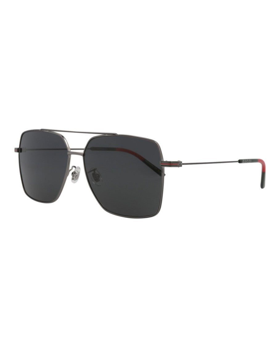 Gucci Aviator-Frame Metal Sunglasses With Adjustable Nose Pads