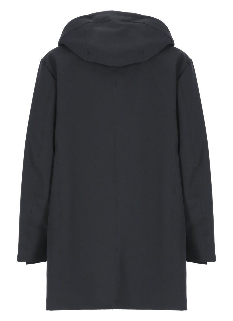 Peuterey Blue High Neck Hooded Padded Coat