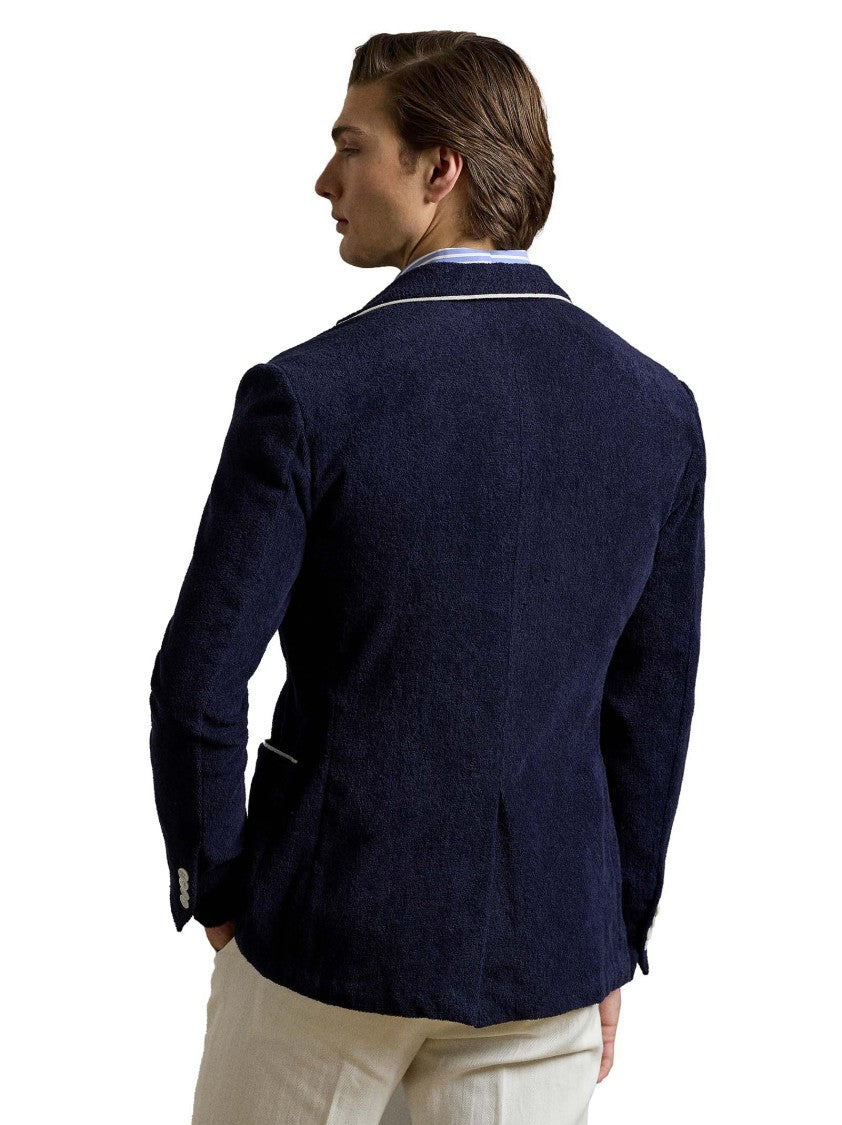 Polo Ralph Lauren Navy Blazer With Intricate Embroidery