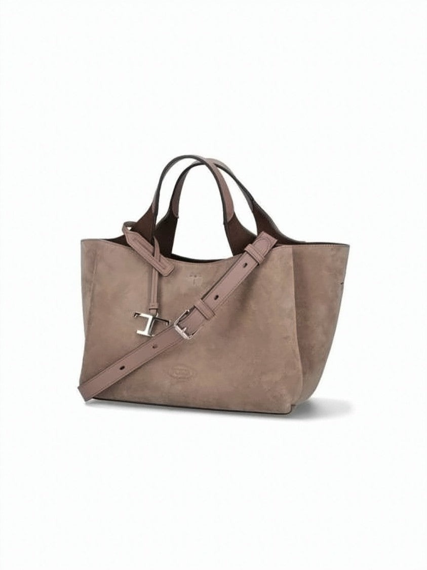 Tod's Mini Tote Bag With Suede Finish