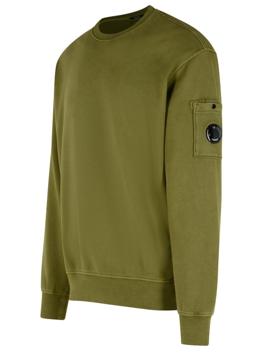C.P. Company Brushed' Green Cotton Sweatshirt
