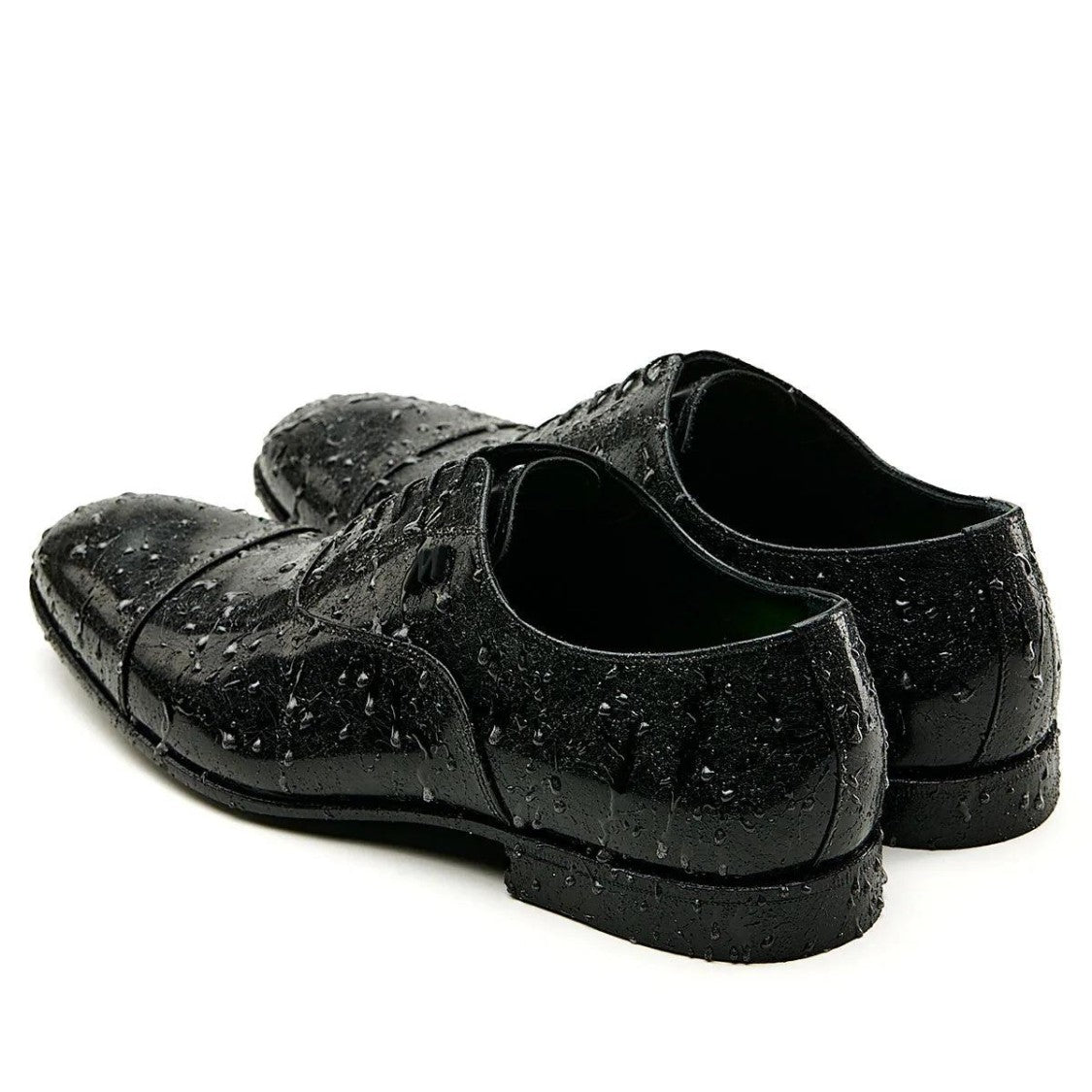 Mimanera Black Mr. Rain Effect Leather Shoes