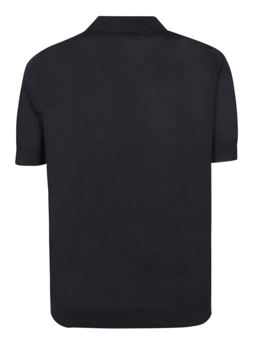 Dell'oglio Classic Black Short Sleeve Polo T-Shirt
