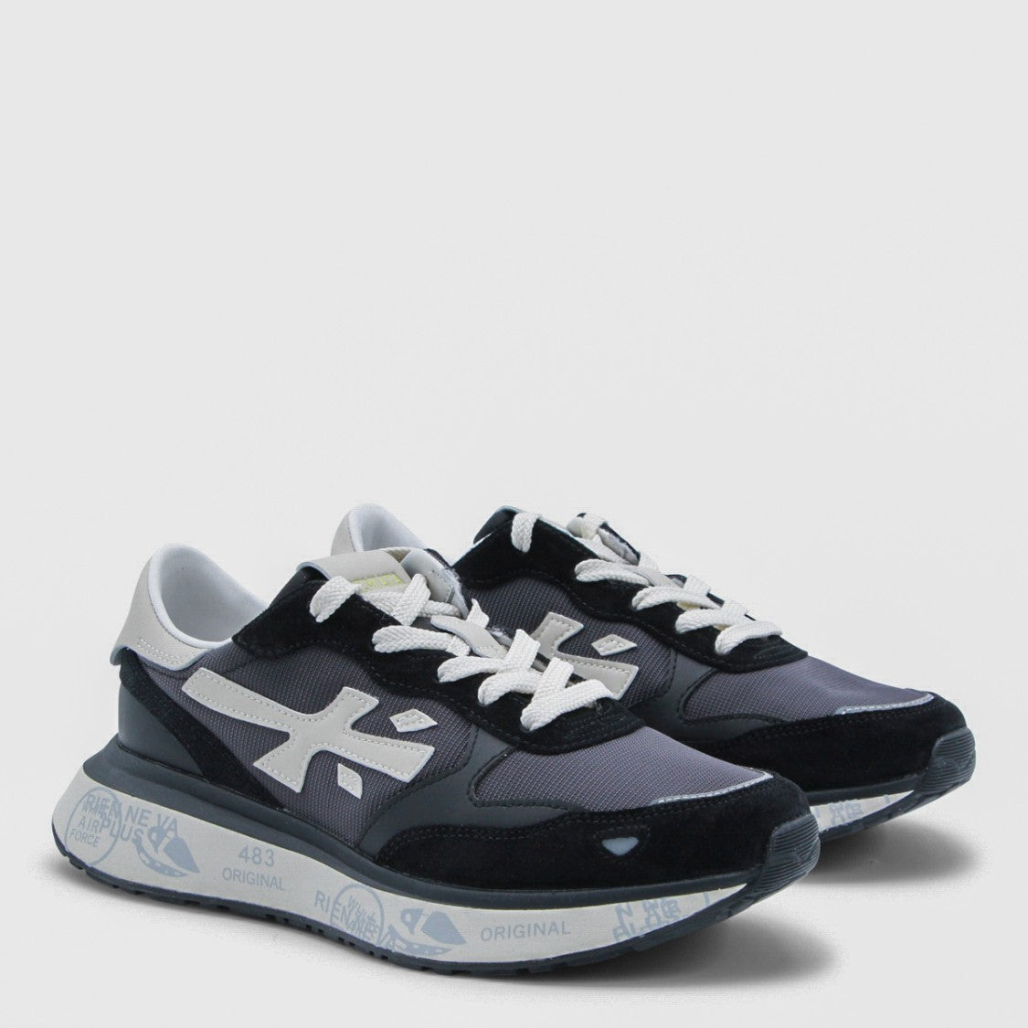 Premiata Black Leather Sole Sneakers