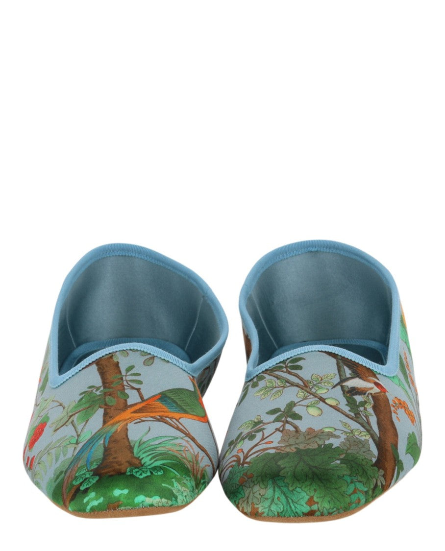 Gucci Satin Voyage Tian Printed Slippers