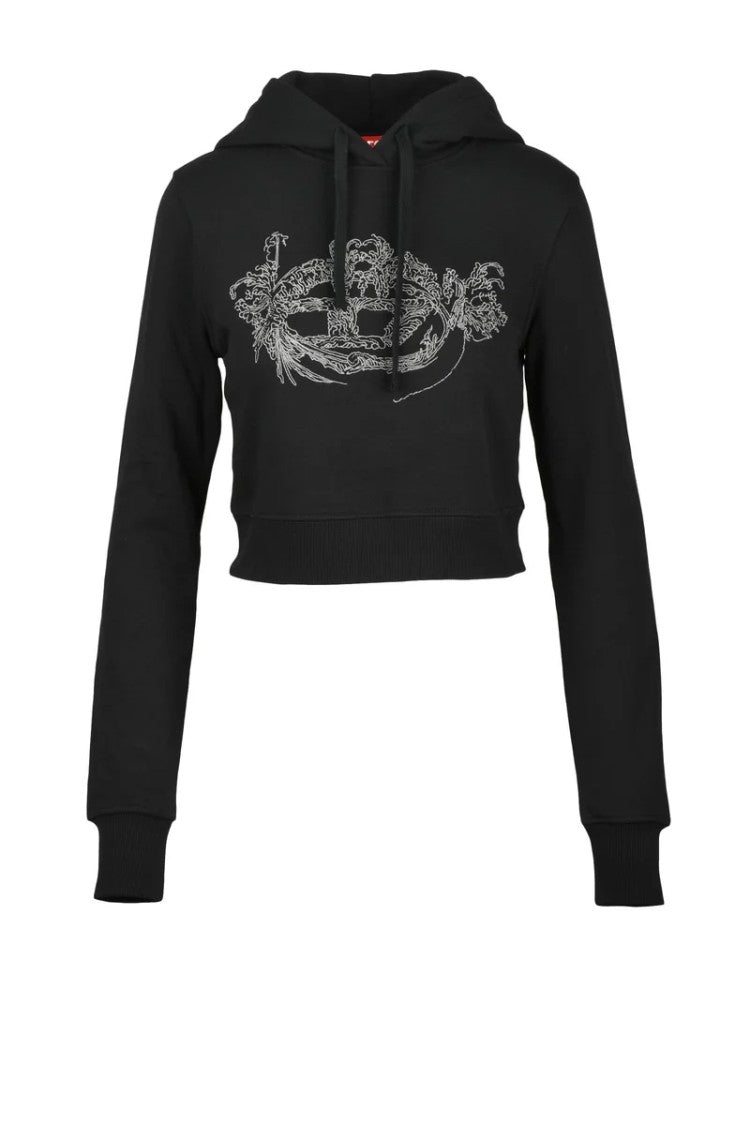 Diesel Black Cotton Women's Cropped Sweatshirt