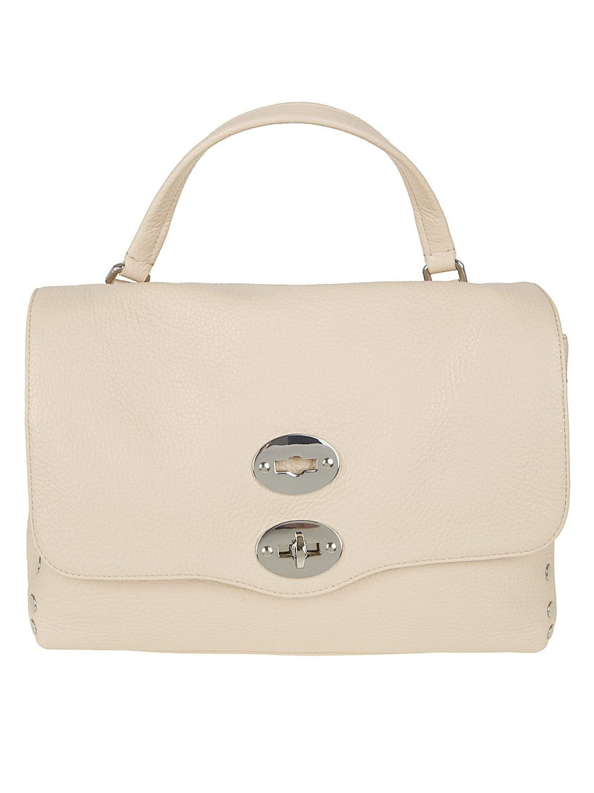 Zanellato Structured Black Calfskin Shoulder Bag With Dual Closure