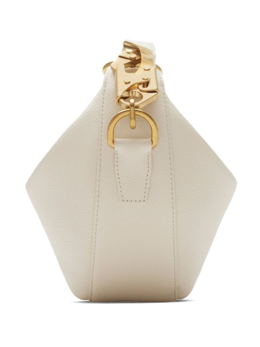 Burberry Crescent-Shaped Textured Bag With Gold-Tone Hardware