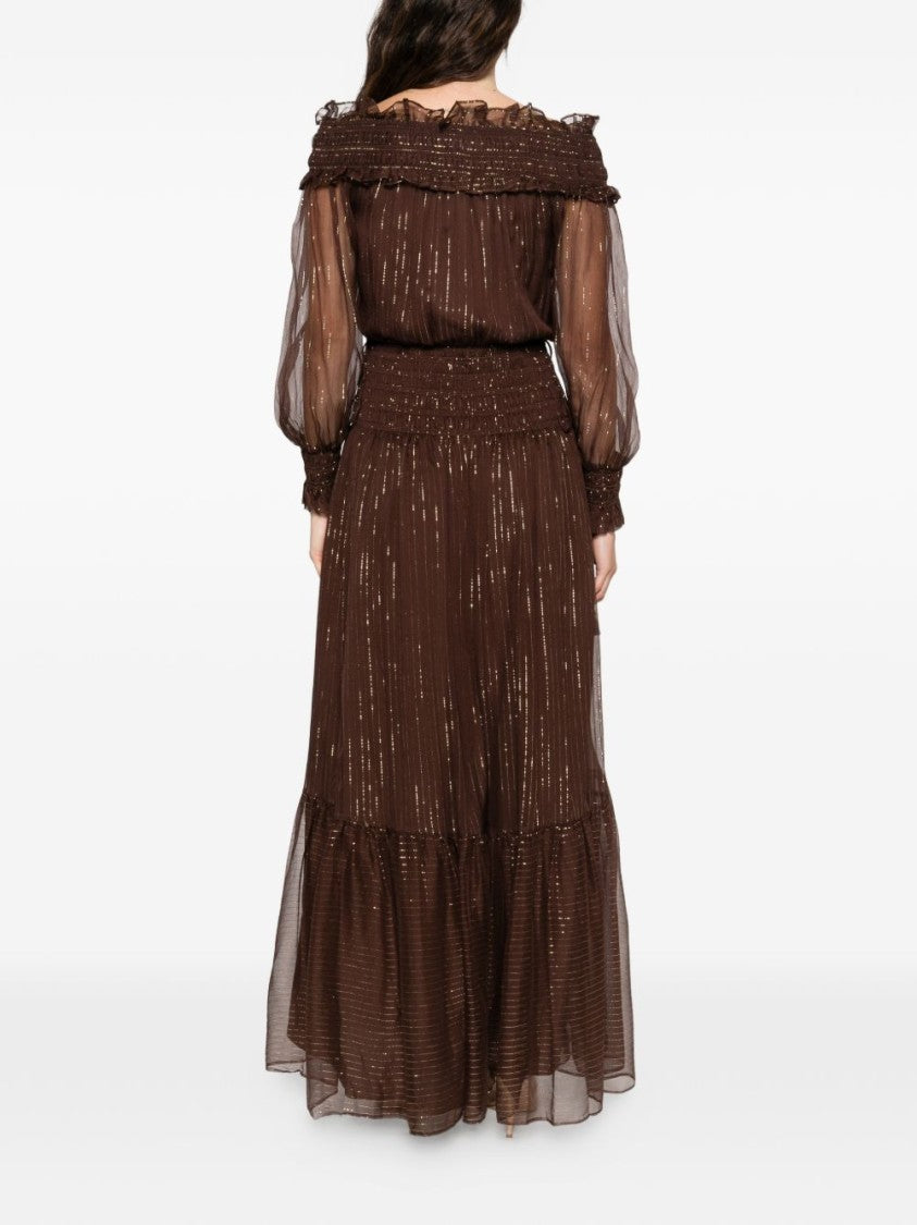 Self-Portrait Maxi Dress With Off-The-Shoulder Neckline