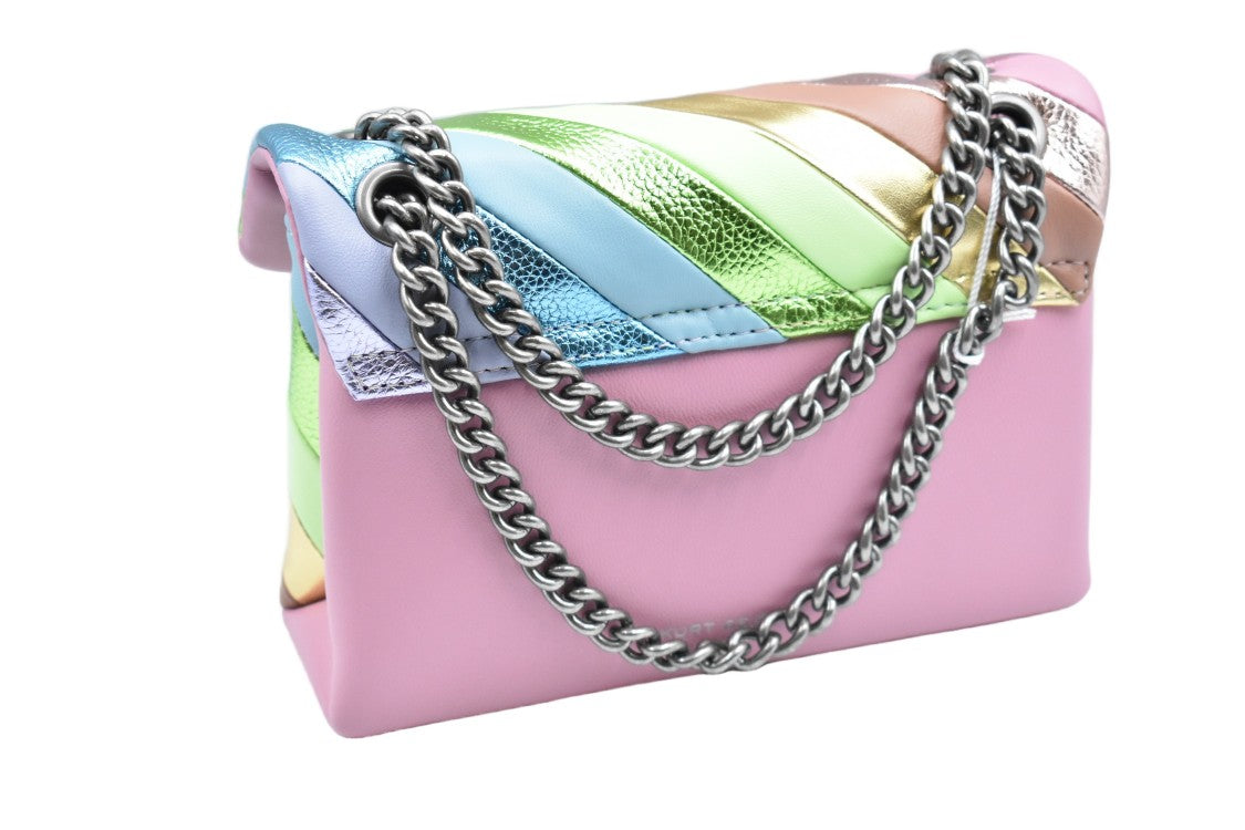 Kurt Geiger Pastel Stripe Handbag With Decorative Clasp