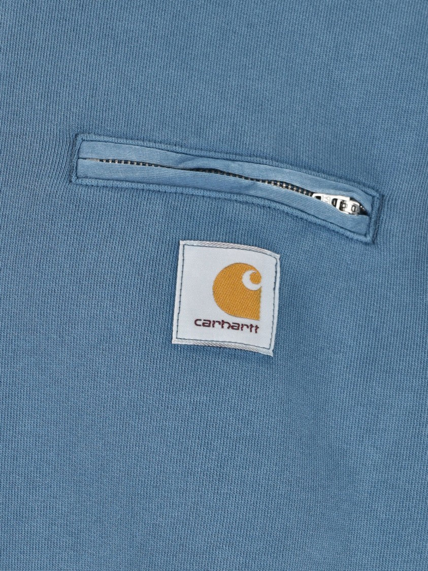 Carhartt Wip Blue Half Zip Detroit Cotton Sweatshirt