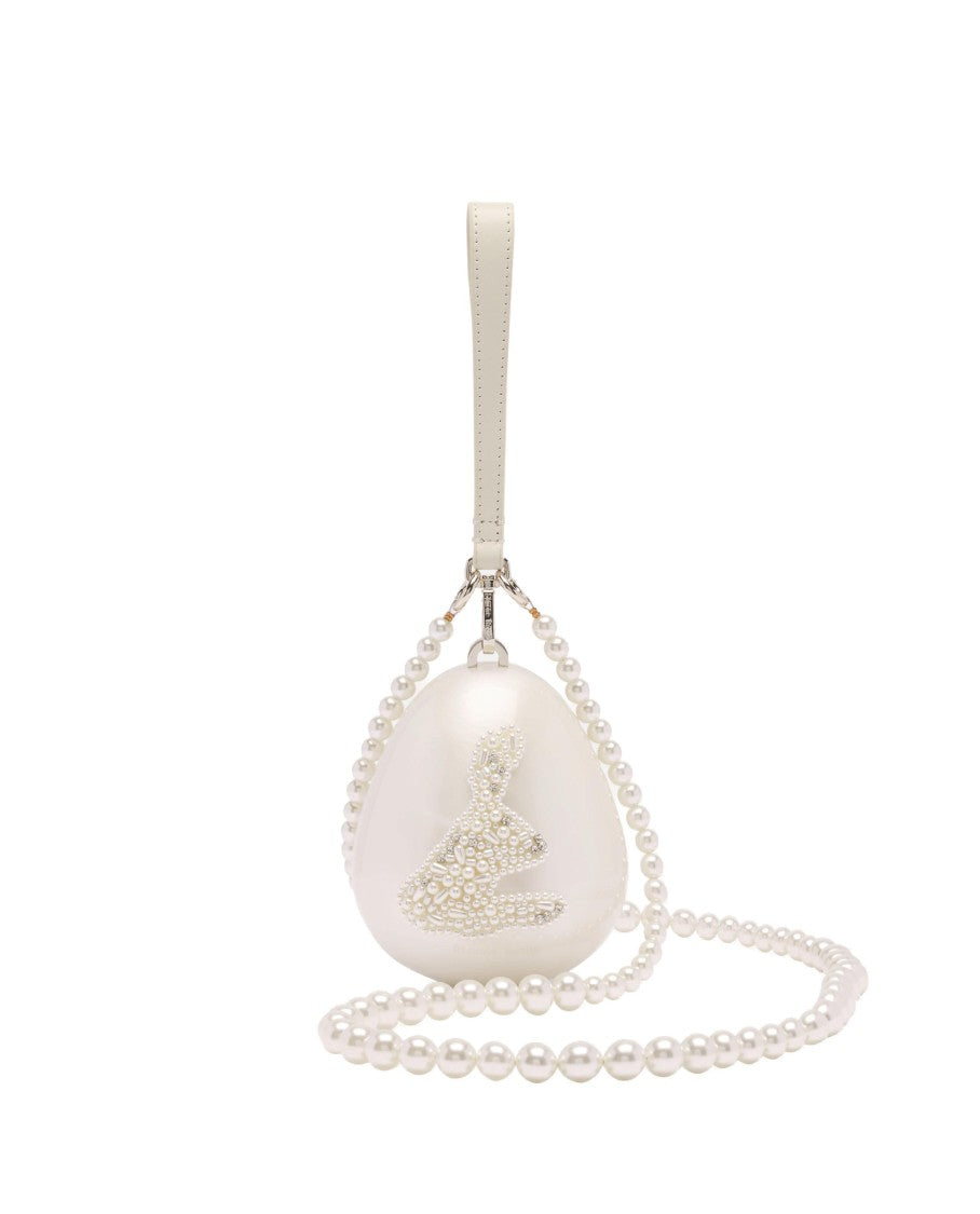 Simone Rocha Micro Egg Bag W/ Pearl Crossbody W/ Chain