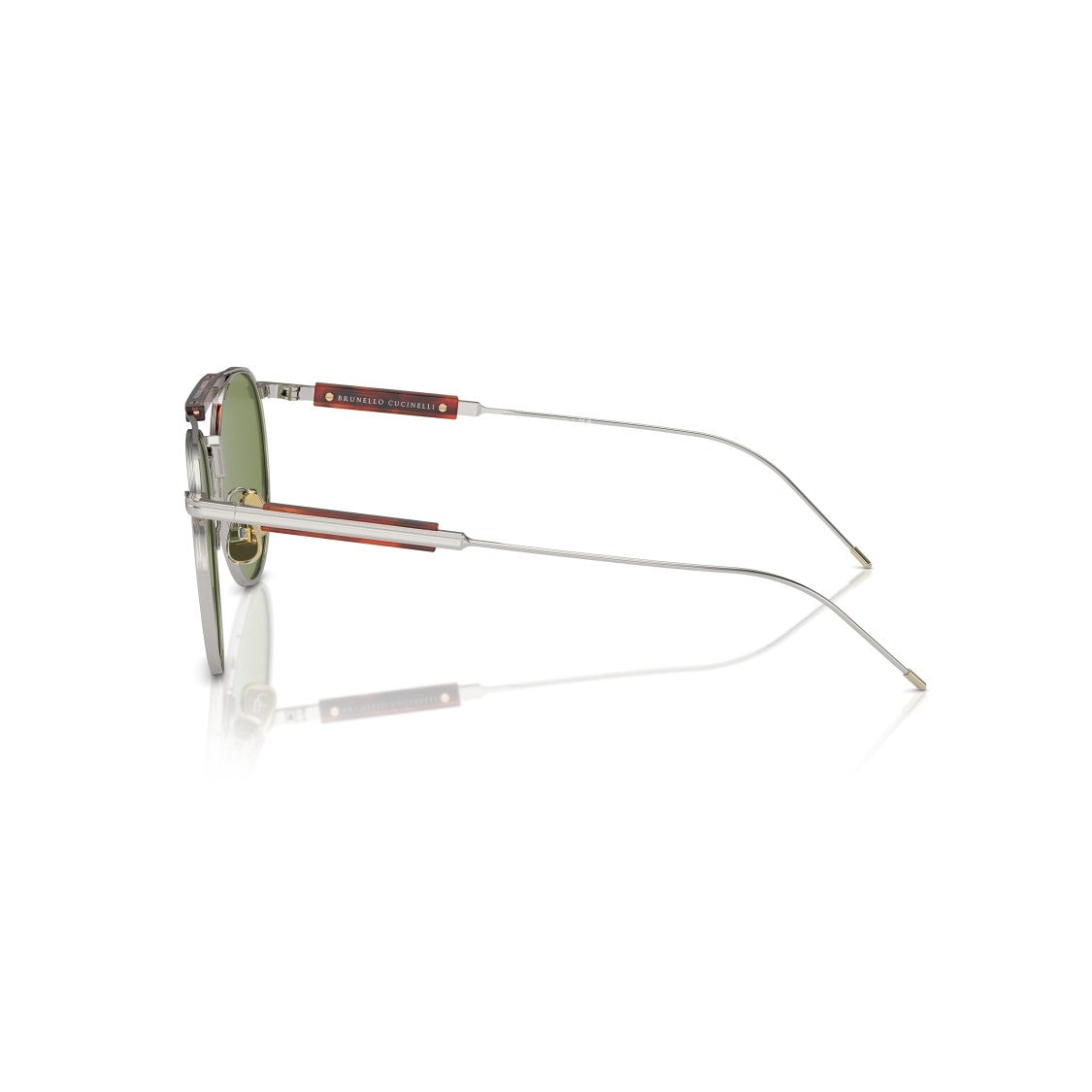 Brunello Cucinelli 0Bc2004st Titanium Frame Sunglasses With Green Lenses