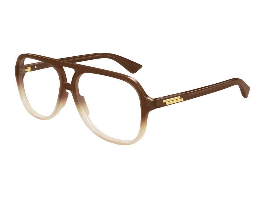 Bottega Veneta Gold-Accent Gradient Aviator Sunglasses