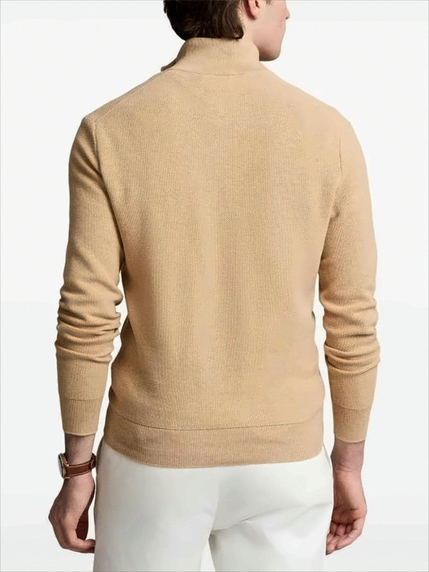 Polo Ralph Lauren Half-Zip Long-Sleeve Pullover With Textured Knit